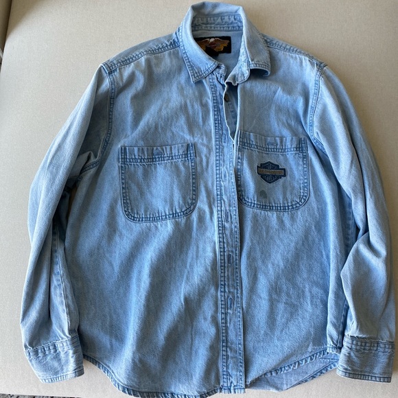 harley davidson womens denim shirt